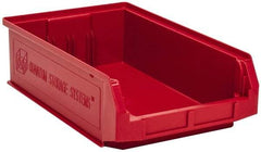 Quantum Storage - 80 Lb. Load Capacity, 19-3/4" Deep, Red Polyethylene Hopper Stacking Bin - 5-7/8" High x 12-3/8" Wide x 19-3/4" Long - Strong Tooling