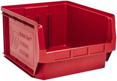 Quantum Storage - 120 Lb. Load Capacity, 19-3/4" Deep, Red Polyethylene Hopper Stacking Bin - 11-7/8" High x 18-3/8" Wide x 19-3/4" Long - Strong Tooling