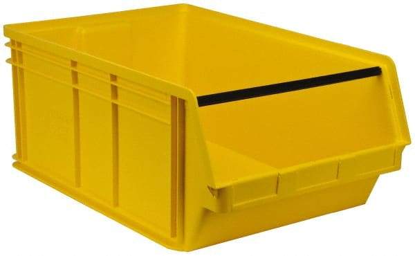 Quantum Storage - 140 Lb. Load Capacity, 29" Deep, Yellow Polyethylene Hopper Stacking Bin - 11-7/8" High x 18-3/8" Wide x 29" Long - Strong Tooling