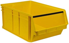 Quantum Storage - 140 Lb. Load Capacity, 29" Deep, Yellow Polyethylene Hopper Stacking Bin - 11-7/8" High x 18-3/8" Wide x 29" Long - Strong Tooling