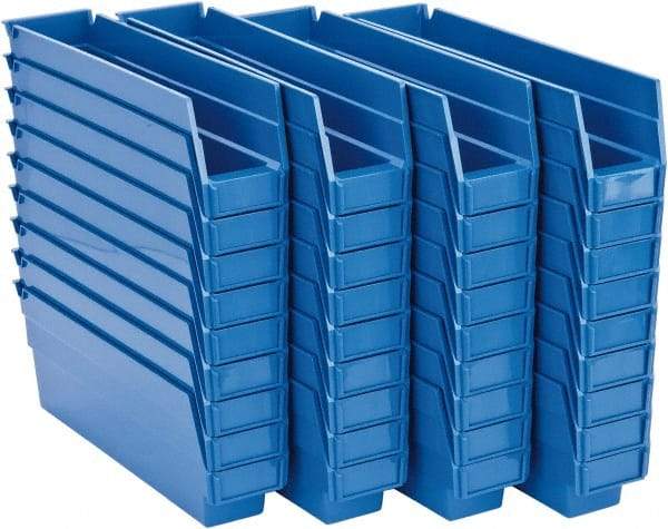 Quantum Storage - 50 Lb. Load Capacity, 11-5/8" Deep, Blue Polypropylene Hopper Shelf Bin - 4" High x 2-3/4" Wide x 11-5/8" Long - Strong Tooling