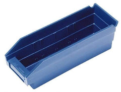 Quantum Storage - 50 Lb. Load Capacity, 17-7/8" Deep, Blue Polypropylene Hopper Shelf Bin - 4" High x 4-1/8" Wide x 17-7/8" Long - Strong Tooling