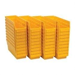 Quantum Storage - 50 Lb. Load Capacity, 11-5/8" Deep, Yellow Polypropylene Hopper Shelf Bin - 4" High x 4-1/8" Wide x 11-5/8" Long - Strong Tooling