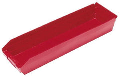 Quantum Storage - 50 Lb. Load Capacity, 23-5/8" Deep, Red Polypropylene Hopper Shelf Bin - 4" High x 6-5/8" Wide x 23-5/8" Long - Strong Tooling