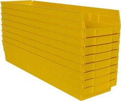 Quantum Storage - 50 Lb. Load Capacity, 23-5/8" Deep, Yellow Polypropylene Hopper Shelf Bin - 4" High x 6-5/8" Wide x 23-5/8" Long - Strong Tooling