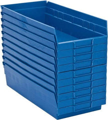 Quantum Storage - 50 Lb. Load Capacity, 17-7/8" Deep, Blue Polypropylene Hopper Shelf Bin - 4" High x 8-3/8" Wide x 17-7/8" Long - Strong Tooling