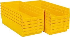 Quantum Storage - 50 Lb. Load Capacity, 17-7/8" Deep, Yellow Polypropylene Hopper Shelf Bin - 4" High x 8-3/8" Wide x 17-7/8" Long - Strong Tooling