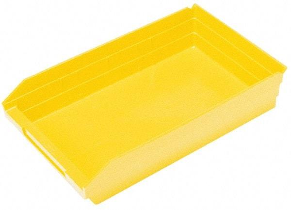 Quantum Storage - 50 Lb. Load Capacity, 17-7/8" Deep, Yellow Polypropylene Hopper Shelf Bin - 4" High x 11-1/8" Wide x 17-7/8" Long - Strong Tooling