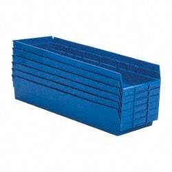 Quantum Storage - 50 Lb. Load Capacity, 23-5/8" Deep, Blue Polypropylene Hopper Shelf Bin - 4" High x 8-3/8" Wide x 23-5/8" Long - Strong Tooling