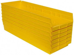 Quantum Storage - 50 Lb. Load Capacity, 23-5/8" Deep, Yellow Polypropylene Hopper Shelf Bin - 4" High x 8-3/8" Wide x 23-5/8" Long - Strong Tooling