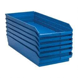 Quantum Storage - 50 Lb. Load Capacity, 23-5/8" Deep, Blue Polypropylene Hopper Shelf Bin - 4" High x 11-1/8" Wide x 23-5/8" Long - Strong Tooling