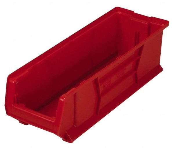 Quantum Storage - 100 Lb. Load Capacity, 23-7/8" Deep, Red Polypropylene Hopper Stacking Bin - 7" High x 8-1/4" Wide x 23-7/8" Long - Strong Tooling