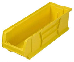 Quantum Storage - 100 Lb. Load Capacity, 23-7/8" Deep, Yellow Polypropylene Hopper Stacking Bin - 7" High x 8-1/4" Wide x 23-7/8" Long - Strong Tooling