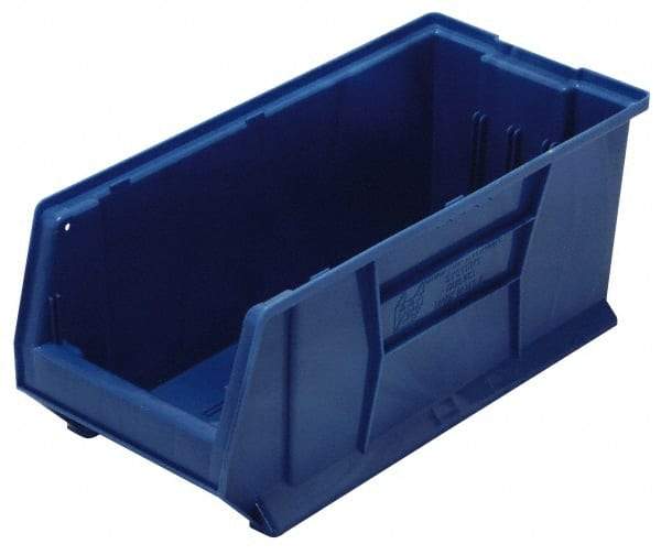 Quantum Storage - 100 Lb. Load Capacity, 23-7/8" Deep, Blue Polypropylene Hopper Stacking Bin - 9" High x 8-1/4" Wide x 23-7/8" Long - Strong Tooling