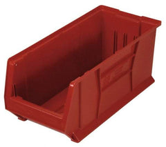 Quantum Storage - 100 Lb. Load Capacity, 23-7/8" Deep, Red Polypropylene Hopper Stacking Bin - 9" High x 8-1/4" Wide x 23-7/8" Long - Strong Tooling