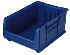 Quantum Storage - 100 Lb. Load Capacity, 23-7/8" Deep, Blue Polypropylene Hopper Stacking Bin - 7" High x 11" Wide x 23-7/8" Long - Strong Tooling