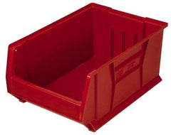 Quantum Storage - 100 Lb. Load Capacity, 23-7/8" Deep, Red Polypropylene Hopper Stacking Bin - 7" High x 11" Wide x 23-7/8" Long - Strong Tooling