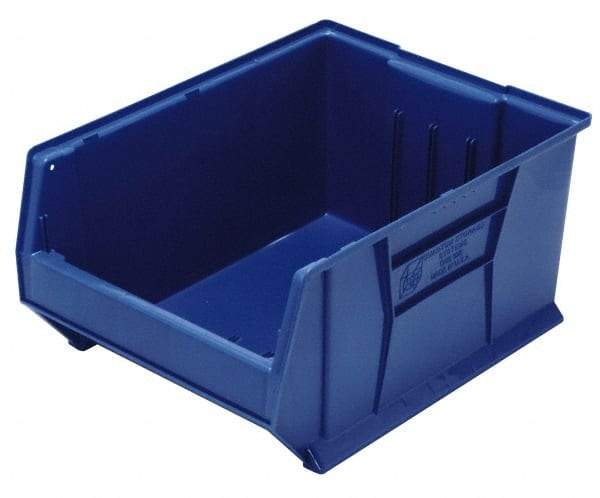 Quantum Storage - 100 Lb. Load Capacity, 23-7/8" Deep, Blue Polypropylene Hopper Stacking Bin - 11" High x 16-1/2" Wide x 23-7/8" Long - Strong Tooling