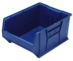 Quantum Storage - 100 Lb. Load Capacity, 23-7/8" Deep, Blue Polypropylene Hopper Stacking Bin - 10" High x 11" Wide x 23-7/8" Long - Strong Tooling