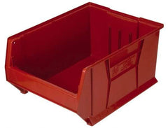 Quantum Storage - 100 Lb. Load Capacity, 23-7/8" Deep, Red Polypropylene Hopper Stacking Bin - 12" High x 18-1/4" Wide x 23-7/8" Long - Strong Tooling