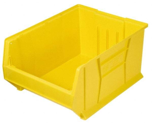 Quantum Storage - 100 Lb. Load Capacity, 23-7/8" Deep, Yellow Polypropylene Hopper Stacking Bin - 10" High x 11" Wide x 23-7/8" Long - Strong Tooling