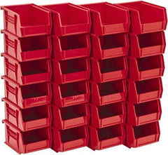 Quantum Storage - 10 Lb. Load Capacity, 5-3/8" Deep, Red Polypropylene Hopper Stacking Bin - 3" High x 4-1/8" Wide x 5-3/8" Long - Strong Tooling