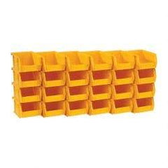 Quantum Storage - 10 Lb. Load Capacity, 5-3/8" Deep, Yellow Polypropylene Hopper Stacking Bin - 3" High x 4-1/8" Wide x 5-3/8" Long - Strong Tooling