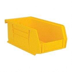 Quantum Storage - 10 Lb. Load Capacity, 7-3/8" Deep, Yellow Polypropylene Hopper Stacking Bin - 3" High x 4-1/8" Wide x 7-3/8" Long - Strong Tooling