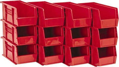 Quantum Storage - 30 Lb. Load Capacity, 10-7/8" Deep, Red Polypropylene Hopper Stacking Bin - 5" High x 5-1/2" Wide x 10-7/8" Long - Strong Tooling