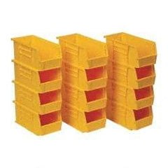 Quantum Storage - 30 Lb. Load Capacity, 10-7/8" Deep, Yellow Polypropylene Hopper Stacking Bin - 5" High x 5-1/2" Wide x 10-7/8" Long - Strong Tooling