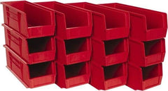 Quantum Storage - 50 Lb. Load Capacity, 14-3/4" Deep, Red Polypropylene Hopper Stacking Bin - 5" High x 5-1/2" Wide x 14-3/4" Long - Strong Tooling