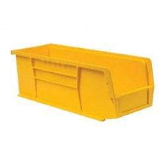 Quantum Storage - 50 Lb. Load Capacity, 14-3/4" Deep, Yellow Polypropylene Hopper Stacking Bin - 5" High x 5-1/2" Wide x 14-3/4" Long - Strong Tooling