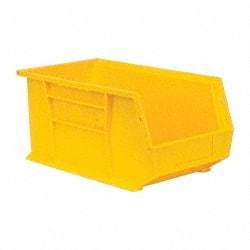 Quantum Storage - 60 Lb. Load Capacity, 14-3/4" Deep, Yellow Polypropylene Hopper Stacking Bin - 7" High x 8-1/4" Wide x 14-3/4" Long - Strong Tooling