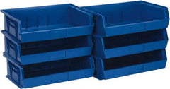 Quantum Storage - 60 Lb. Load Capacity, 10-7/8" Deep, Blue Polypropylene Hopper Stacking Bin - 5" High x 16-1/2" Wide x 10-7/8" Long - Strong Tooling