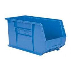 Quantum Storage - 60 Lb. Load Capacity, 18" Deep, Blue Polypropylene Hopper Stacking Bin - 9" High x 8-1/4" Wide x 18" Long - Strong Tooling