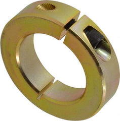 Climax Metal Products - 1-1/2" Bore, Steel, One Piece One Piece Split Shaft Collar - 2-3/8" Outside Diam, 9/16" Wide - Strong Tooling