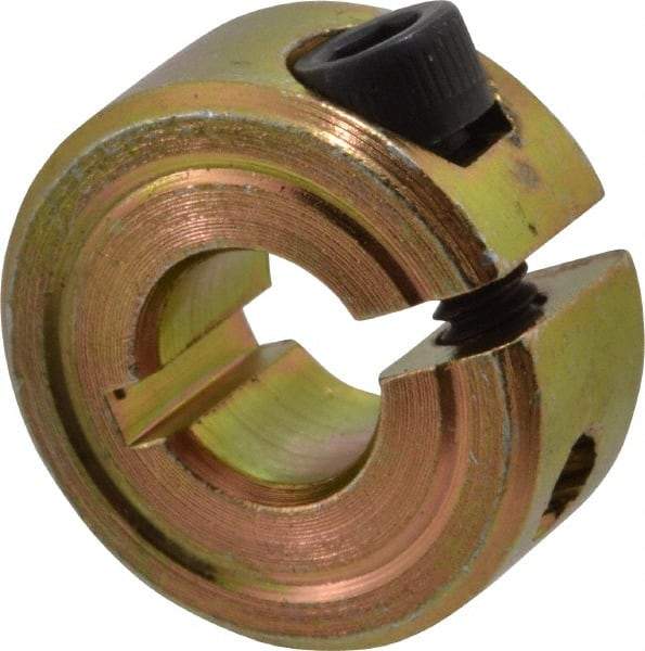 Climax Metal Products - 1/4" Bore, Steel, One Piece One Piece Split Shaft Collar - 5/8" Outside Diam, 9/32" Wide - Strong Tooling