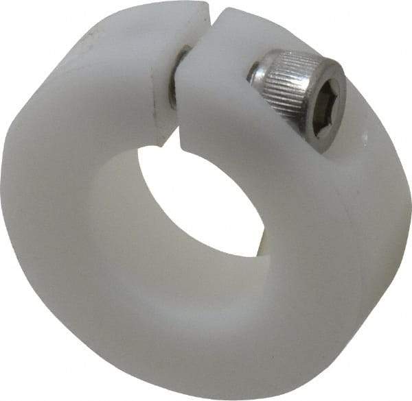 Climax Metal Products - 3/4" Bore, Plastic, One Piece One Piece Split Shaft Collar - 1-1/2" Outside Diam, 1/2" Wide - Strong Tooling