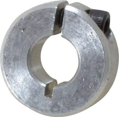 Climax Metal Products - 3/8" Bore, Aluminum, One Piece One Piece Split Shaft Collar - 7/8" Outside Diam, 11/32" Wide - Strong Tooling