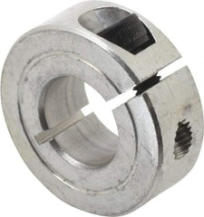 Climax Metal Products - 9/16" Bore, Aluminum, One Piece One Piece Split Shaft Collar - 1-1/4" Outside Diam, 7/16" Wide - Strong Tooling