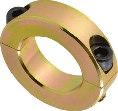 Climax Metal Products - 1-1/8" Bore, Steel, Two Piece Clamping Shaft Collar - 1-7/8" Outside Diam, 1/2" Wide - Strong Tooling