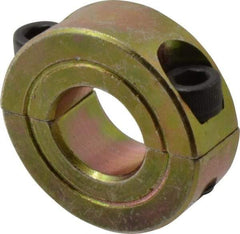 Climax Metal Products - 9/16" Bore, Steel, Two Piece Clamping Shaft Collar - 1-1/8" Outside Diam, 7/16" Wide - Strong Tooling