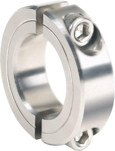 Climax Metal Products - 2-3/4" Bore, Stainless Steel, Two Piece Clamping Shaft Collar - 4" Outside Diam, 7/8" Wide - Strong Tooling