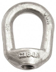 Gibraltar - 840 Lb Capacity, 5/16-18 Thread, Self Colored, Carbon Steel Regular Duty Lifting Eye Nut - Grade C-1030, 1-11/16" High, 3/4" Inside & 1-1/4" Outside Eye Diam, 1-1/4" Bell/Base Width - Strong Tooling