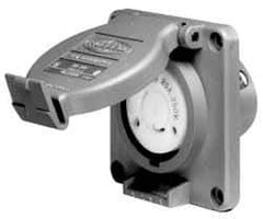 Hubbell Wiring Device-Kellems - 120/208 VAC, 30 Amp, L21-30R NEMA, Self Grounding Receptacle - 4 Poles, 5 Wire, Female End, Gray - Strong Tooling