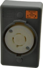 Hubbell Wiring Device-Kellems - 125/250 VAC, 20 Amp, L14-20R NEMA, Self Grounding Receptacle - 3 Poles, 4 Wire, Female End, Gray - Strong Tooling