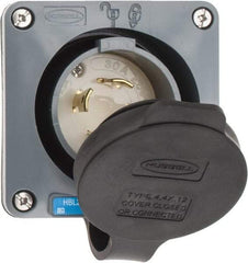 Hubbell Wiring Device-Kellems - 250 VAC, 30 Amp, L15-30P NEMA, Self Grounding Inlet - 3 Poles, 4 Wire, Male End, Gray - Strong Tooling