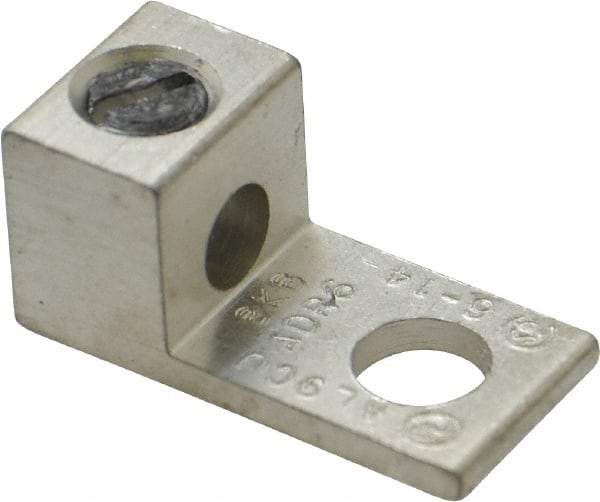 Thomas & Betts - 14-6 AWG Noninsulated Compression Connection Square Ring Terminal - 1/4" Stud, 1-3/64" OAL x 1/2" Wide, Tin Plated Aluminum Contact - Strong Tooling