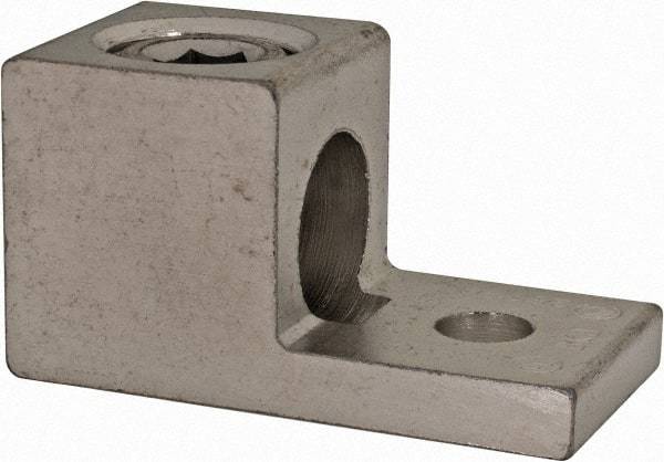 Thomas & Betts - 6 AWG Noninsulated Square Ring Terminal - 5/16" Stud, 2" OAL x 1" Wide, Tin Plated Aluminum Contact - Strong Tooling