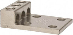 Thomas & Betts - 6 AWG Noninsulated Compression Connection Rectangle Ring Terminal - 1/2" Stud, 4-3/16" OAL x 2-13/16" Wide, Tin Plated Aluminum Contact - Strong Tooling